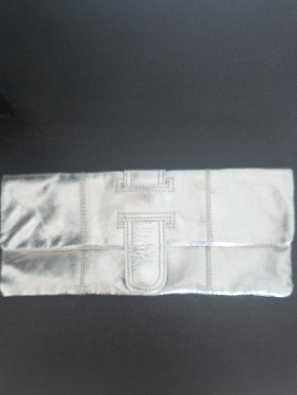 Metallic Gold Foil/Silver Italian Leather Clutch